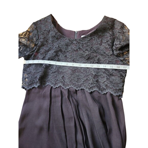 Scarlett Vintage 90s Whimsigoth Minidress Size 7 Black Lace Fairy Grunge Pleated - Picture 8 of 9